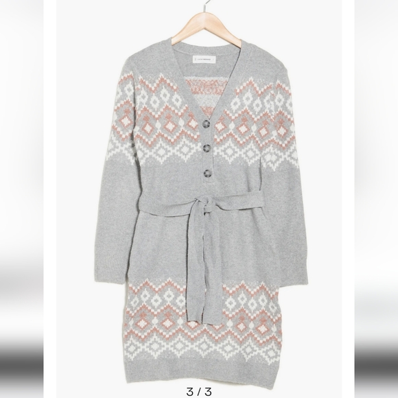 Lucky Brand Snowflake Geometric Cardigan Sweater Dress Women's Plus Size 2X NWT - Picture 3 of 12